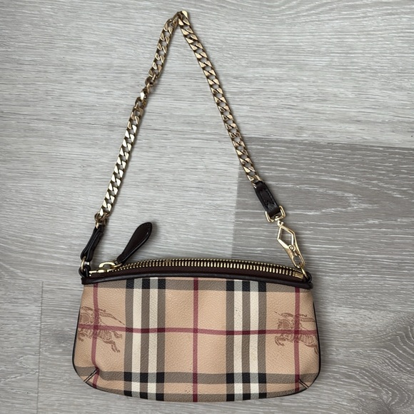 Burberry Haymarket Check Clara Pochette in Chocolate | EUC - Picture 3 of 12